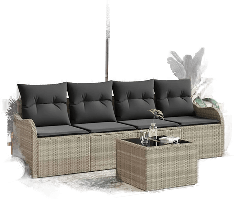 Vidaxl Hagesofa Set Lysegrå