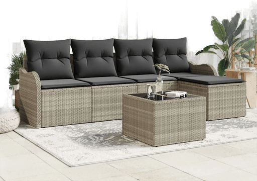 Vidaxl Hagesofa Set 6 pcs Lysegrå