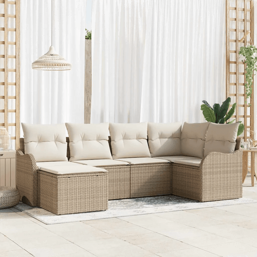 Vidaxl Hagesofa Set 6 pcs Beige