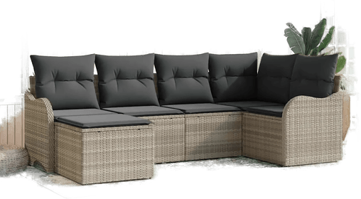 Vidaxl Hagesofa Set 6 pcs Lysegrå