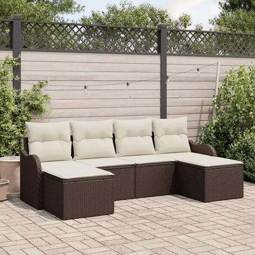 Vidaxl Hagesofa Set 6 pcs Brun