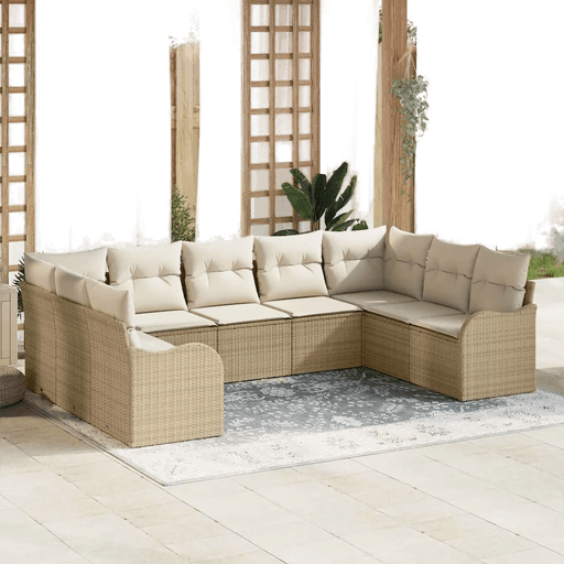 Vidaxl Hagesofa Set 9 pcs Beige