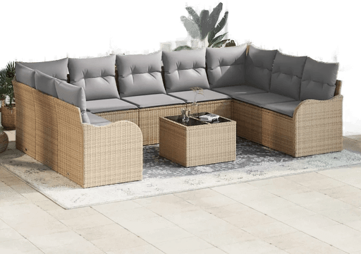 Vidaxl Hagesofa Set 10 pcs Beige