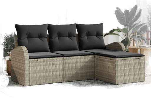 Vidaxl Hagesofa Set Lysegrå