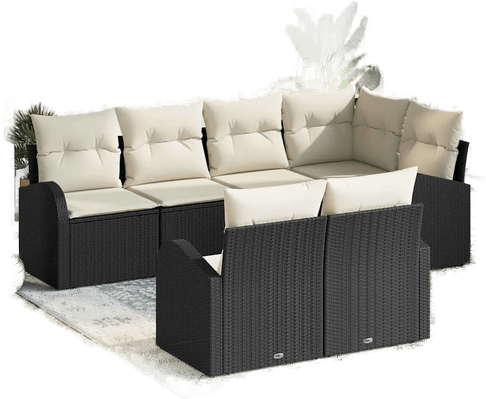 Vidaxl Hagesofa Set Svart