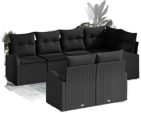 Vidaxl Hagesofa Set Svart