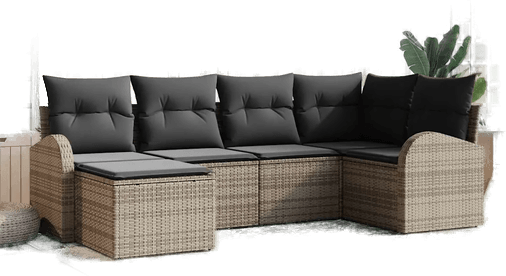 Vidaxl Hagesofa Set 6 pcs Grå