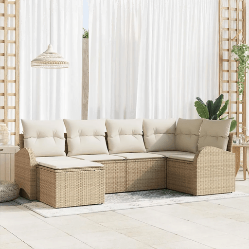 Vidaxl Hagesofa Set 6 pcs Beige