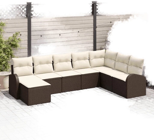Vidaxl Hagesofa Set 8 pcs Brun