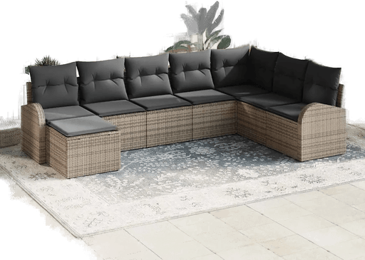 Vidaxl Hagesofa Set 8 pcs Grå