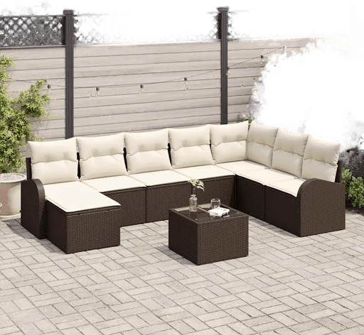 Vidaxl Hagesofa Set 9 pcs Brun