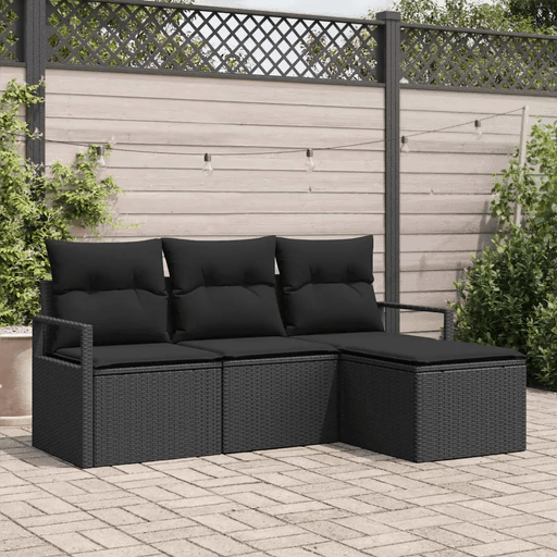 Vidaxl Sofa sett 4 deler Svart