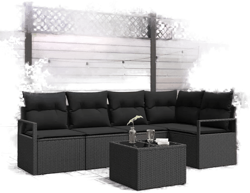 Vidaxl Sofa sett 6 pcs Svart