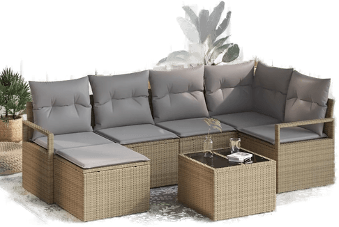 Vidaxl Sofa sett 7 pcs Beige