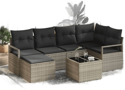 Vidaxl Sofa sett 7 deler Lysegrå