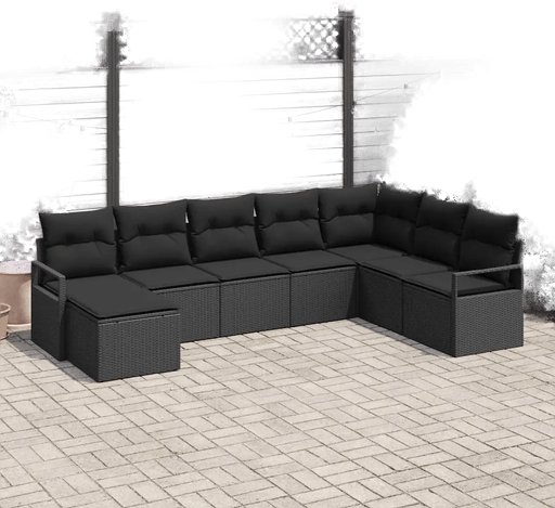 Vidaxl Sofa sett 8 pcs Svart