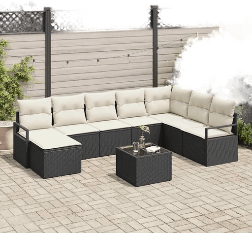 Vidaxl Sofa sett 9 pcs Svart