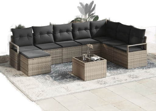 Vidaxl Sofa sett 9 pcs Grå