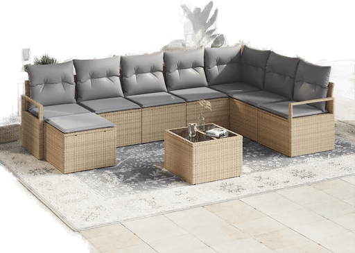 Vidaxl Sofa sett 9 pcs Beige