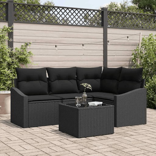 Vidaxl Sofa sett 5 pcs Svart