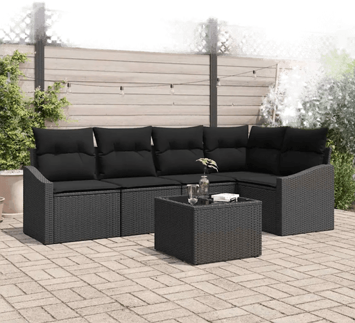 Vidaxl Sofa sett 6 pcs Svart