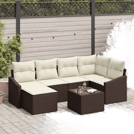 Vidaxl Sofa sett 7 pcs Brun