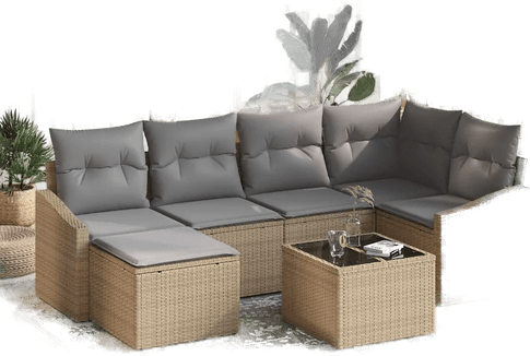 Vidaxl Sofa sett 7 pcs Beige