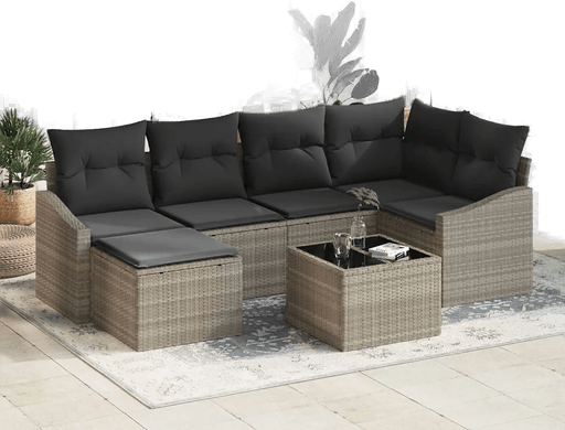 Vidaxl Sofa sett 7 pcs Lysegrå