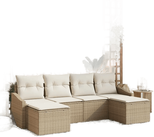 Vidaxl Sofa sett 6 pcs Beige