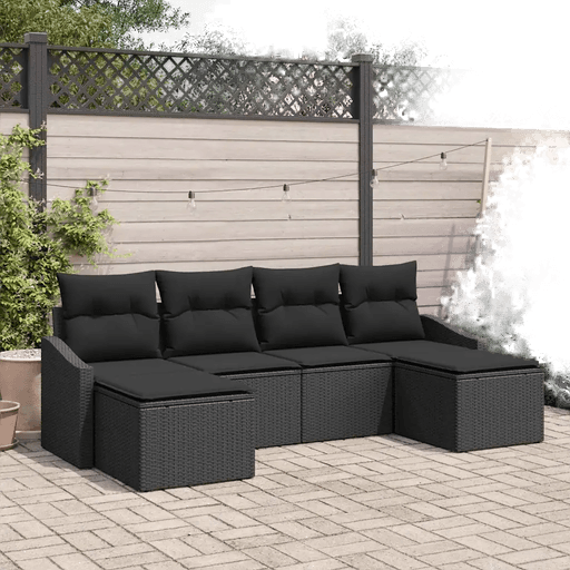 Vidaxl Sofa sett 6 pcs Svart