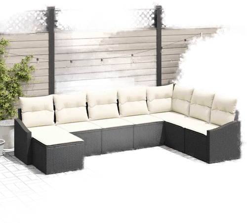 Vidaxl Sofa sett 8 pcs Svart