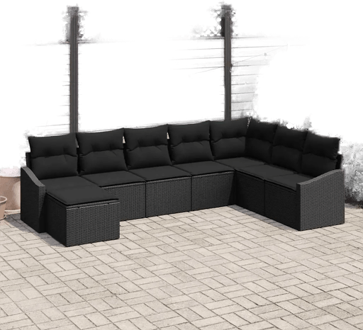 Vidaxl Sofa sett 8 pcs Svart