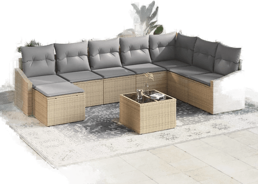Vidaxl Sofa sett 9 pcs Beige