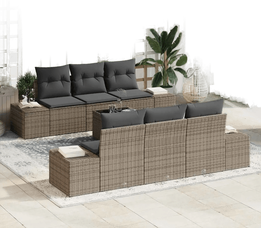 Vidaxl Hagesofa Set 7 pcs Grå