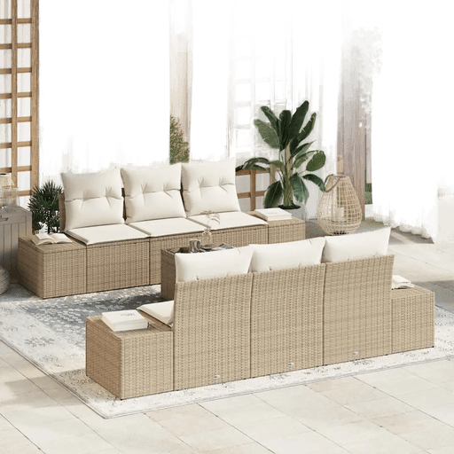 Vidaxl Hagesofa Set 7 pcs Beige