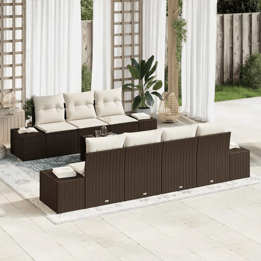 Vidaxl Hagesofa Set 8 pcs Brun