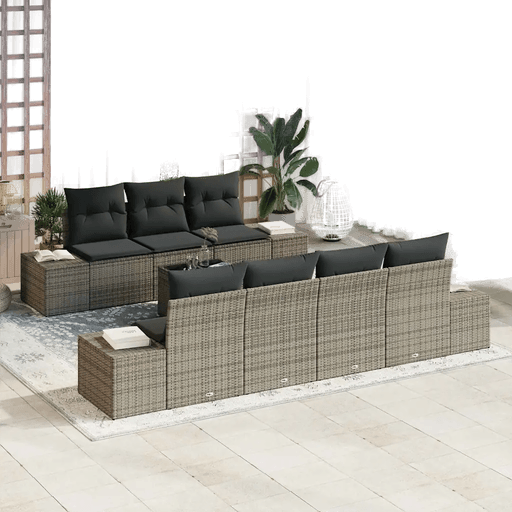 Vidaxl Hagesofa Set 8 pcs Grå