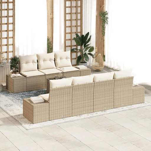 Vidaxl Hagesofa Set 8 pcs Beige