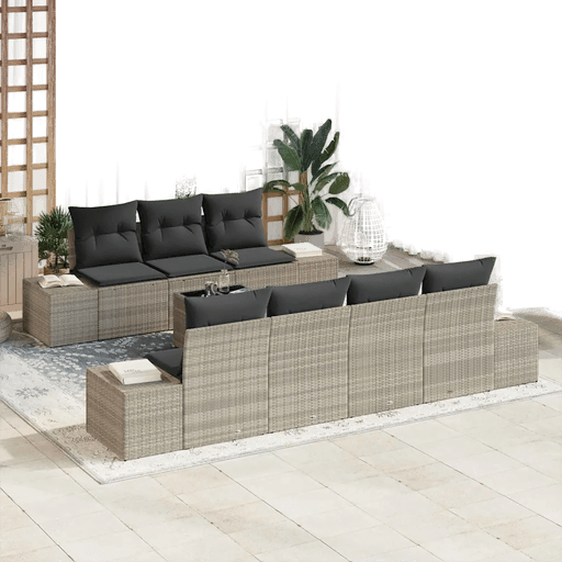 Vidaxl Hagesofa Set 8 pcs Lysegrå