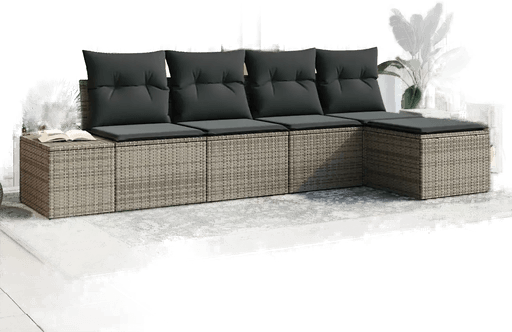 Vidaxl Hagesofa Set 5 pcs Grå