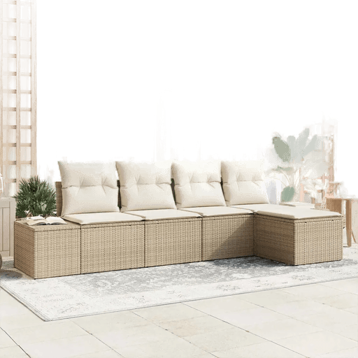 Vidaxl Hagesofa Set 5 pcs Beige