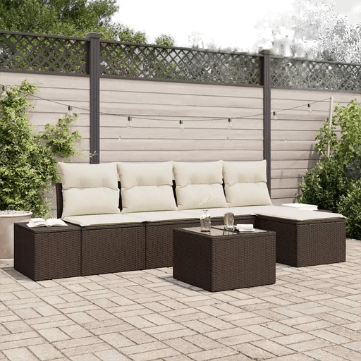 Vidaxl Hagesofa Set 6 pcs Brun