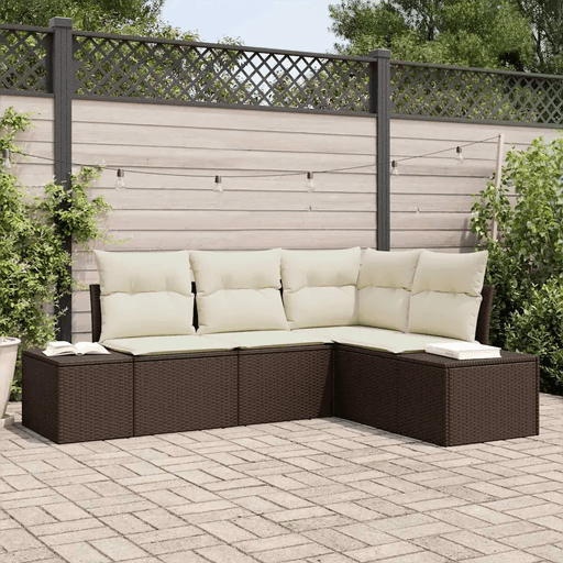 Vidaxl Hagesofa Set 4 pcs Brun