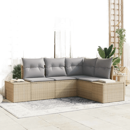 Vidaxl Hagesofa Set 4 deler Beige
