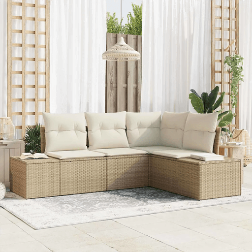 Vidaxl Hagesofa Set 4 deler Beige