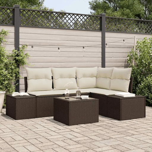 Vidaxl Hagesofa Set 5 pcs Brun