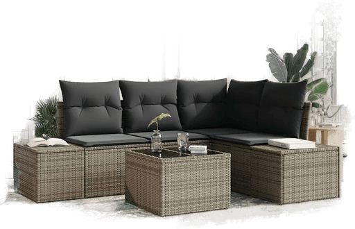 Vidaxl Hagesofa Set 5 pcs Grå