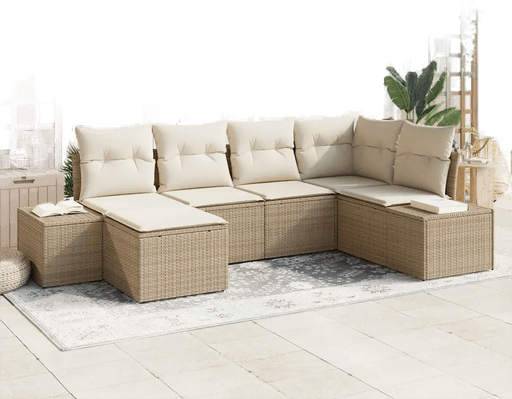 Vidaxl Hagesofa Set 6 pcs Beige