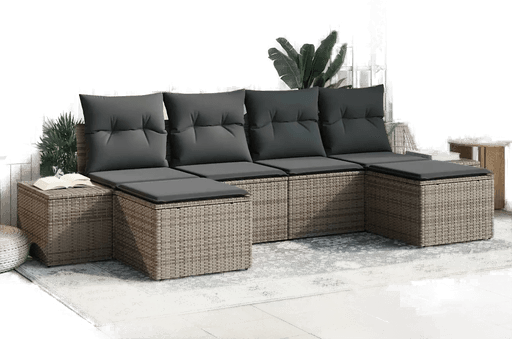 Vidaxl Hagesofa Set 6 pcs Grå