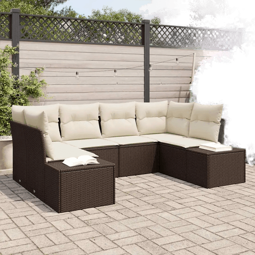 Vidaxl Hagesofa Set 6 pcs Brun